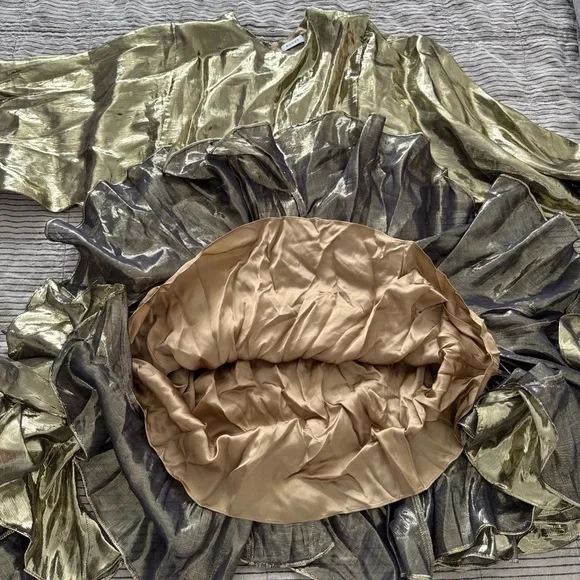 *ARCHIVE* RHODE Gold Lamè Ella Mini Dress Size S/M DEFECTS NEEDS WORK - Picture 5 of 13